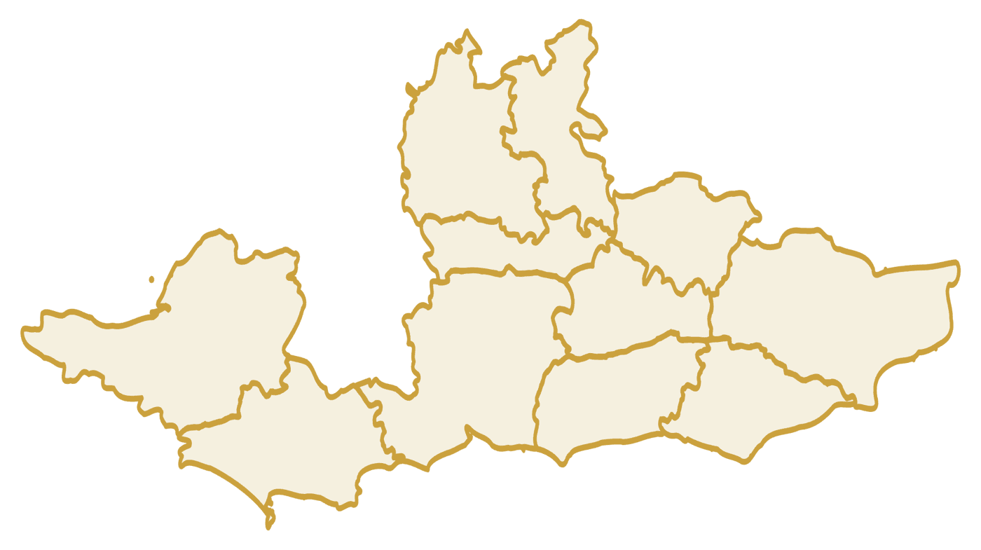 Map of the counties we cover — Greater London, Surrey, Kent, East and West Sussex, Hampshire, Dorset, Somerset, Berkshire, Oxfordshire and Buckinghamshire